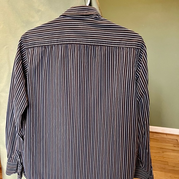 Medium J Ferrar Striped button down shirt with 15 in neck - Picture 2 of 10